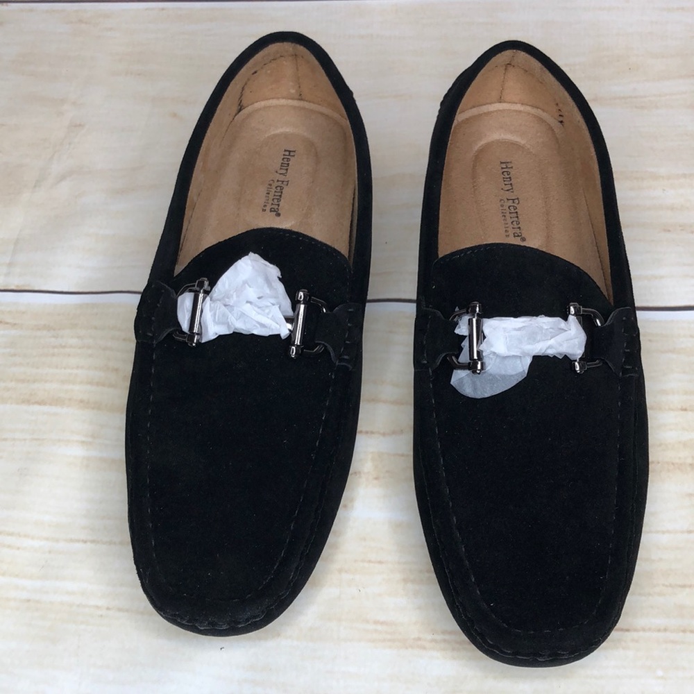 Henry Ferrera Dino Black Sued Shoes Size 12